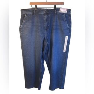NWT Uniqlo Relaxed Ankle Jeans Blue Medium Wash Size XXL